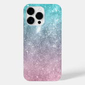 アクアブルーピンクグラデーションシー銀河系抽象芸術 iPhoneケース (裏面)