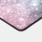 アクアブルーピンクシーグラデーション銀河系抽象芸術モノグラム デスクマット (コーナー)