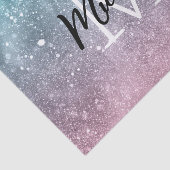 アクアブルーピンクシーグラデーション銀河系抽象芸術モノグラム 薄葉紙 (詳細)