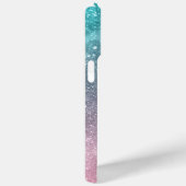 アクアブルーピンクシーグラデーション銀河系抽象芸術モノグラム Case-Mate iPhoneケース (裏面 / 右)