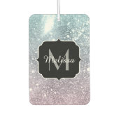 アクアブルーピンクシー銀河系抽象芸術モノグラム カーエアーフレッシュナー (正面)