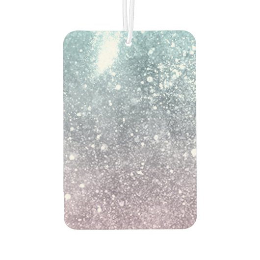 アクアブルーピンクシー銀河系抽象芸術モノグラム カーエアーフレッシュナー (裏面)