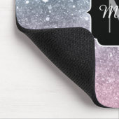 アクアブルーピンクシー銀河系抽象芸術モノグラム マウスパッド (コーナー)