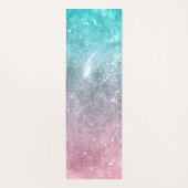 アクアブルーピンクシー銀河系抽象芸術モノグラム ヨガマット (裏面)