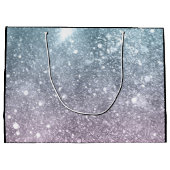 アクアブルーピンクシー銀河系抽象芸術モノグラム ラージペーパーバッグ (裏面)