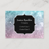 アクアブルーピンクシー銀河系抽象芸術モノグラム 名刺 (正面)