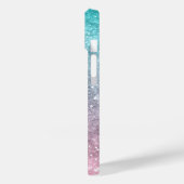 アクアブルーピンクシー銀河系抽象芸術モノグラム Case-Mate iPhoneケース (裏面 / 左)