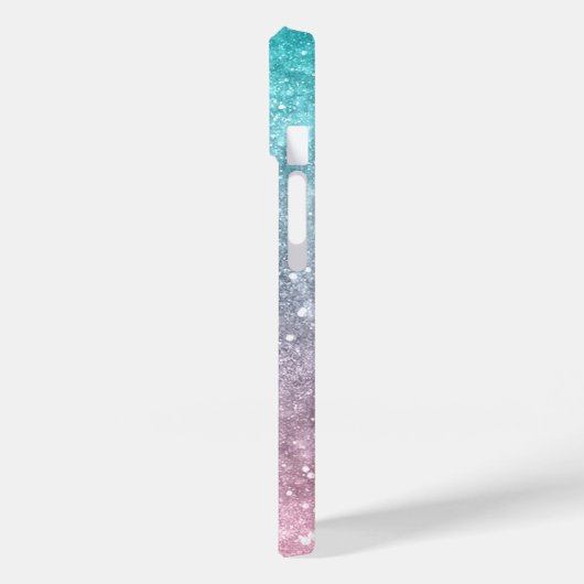 アクアブルーピンクシー銀河系抽象芸術モノグラム Case-Mate iPhoneケース (裏面 / 左)