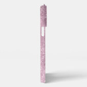 アクアブルーピンクシー銀河系抽象芸術モノグラム iPhoneケース (右側面)