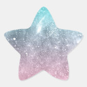 アクアブルーピンクシー銀河系抽象芸術 星シール (正面)