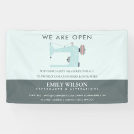 アクアブルーピンク裁縫ミシンのテーラーリオープン 横断幕