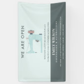 アクアブルーピンク裁縫ミシンのテーラーリオープン 横断幕 (縦)