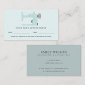 アクアブルーピンク裁縫機テーラーアポイントメント 名刺 (正面/裏面)