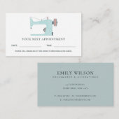 アクアブルーピンク裁縫機テーラーアポイントメント 名刺 (正面/裏面)