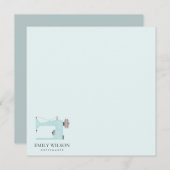 アクアブルーピンク裁縫機テーラービジネス ノートカード (正面/裏面)