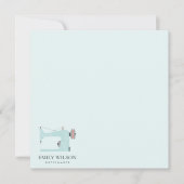 アクアブルーピンク裁縫機テーラービジネス ノートカード (正面)