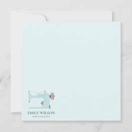 アクアブルーピンク裁縫機テーラービジネス ノートカード