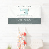 アクアブルーピンク裁縫機テーラーリオープン 横断幕 (インサイチュ)