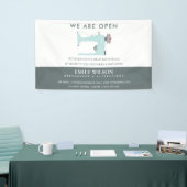 アクアブルーピンク裁縫機テーラーリオープン 横断幕 (トレードショー)