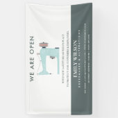 アクアブルーピンク裁縫機テーラーリオープン 横断幕 (縦)