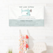 アクアブルーピンク裁縫機テーラーリオープン 横断幕 (インサイチュ)