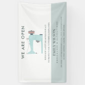 アクアブルーピンク裁縫機テーラーリオープン 横断幕 (縦)