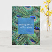 アクアブルーピーコックフェザー考えズオブユー カード (黄色い花)