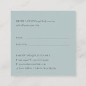 アクアブルーピーチピンク裁縫マシンは友人を参照 スクエア名刺 (裏面)