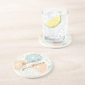 アクアブルーピーチホワイトフローラ コースター (側面)