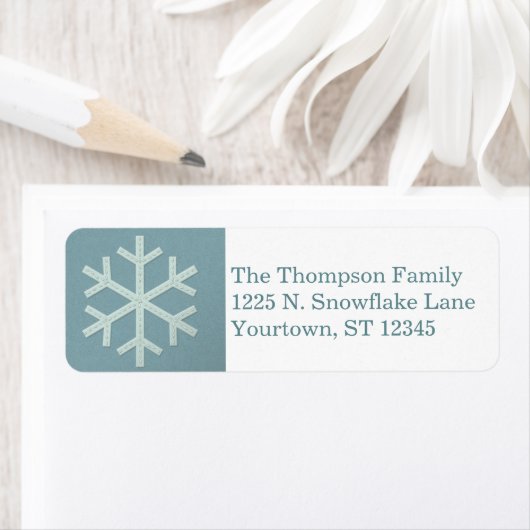 アクアブルーフェイクス感じノスフレークカスタム刺繍 ラベル (インサイチュ)