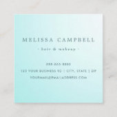 アクアブルーフェミニンプロフェッショナルミニマル スクエア名刺 (裏面)