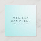 アクアブルーフェミニンプロフェッショナルミニマル スクエア名刺 (正面)