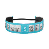 アクアブルーフォトコラージュカスタムモノグラム アスレチックヘッドバンド (正面)