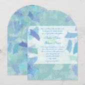 アクアブルーフォレスト葉結婚式招待状 招待状 (正面/裏面)