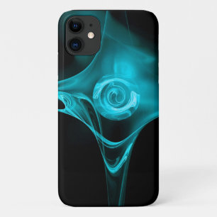 アクアブルーフラクタルバラ iPhone 11 ケース