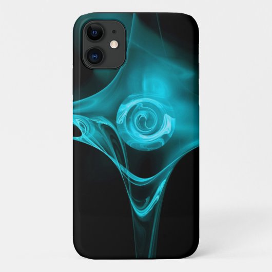 アクアブルーフラクタルバラ Case-Mate iPhoneケース (裏面)