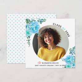 アクアブルーフラワーズクラス2025卒業写真 案内状