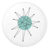 アクアブルーフランシスカスターバストミッドセンチュリーモダン セラミックノブ (正面)