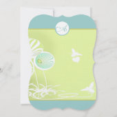 アクアブルーフローラのまわりに結婚式招待状 招待状 (裏面)