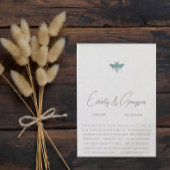 アクアブルーフローラのまわりに結婚式招待状 招待状