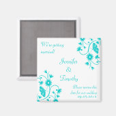 アクアブルーフローラは日付マグネットを保存 マグネット (正面/裏面)