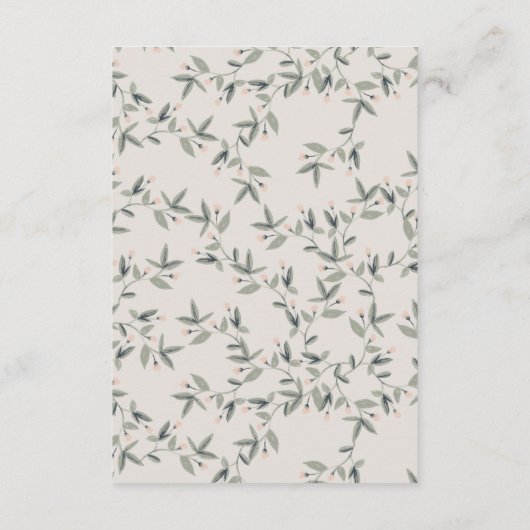 アクアブルーフローラティーポットカップウェディングレセプション エンクロージャーカード (裏面)