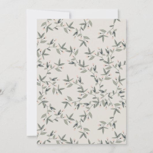 アクアブルーフローラティーポットカップカップカップカップカップルのシャワー招待状 サンキューカード (裏面)