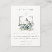 アクアブルーフローラティーポット結婚カップの願い井戸 エンクロージャーカード (正面)