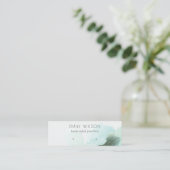 アクアブルーフローラ抽象芸術スタッドイヤリングディスプレイ スキニー名刺 (スタンド正面)