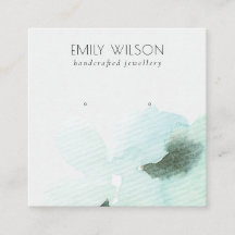 アクアブルーフローラ抽象芸術スタッドイヤリングディスプレイ