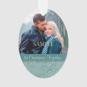 アクアブルーフローラ旋回初めてのクリスマステンプレート オーナメント (正面)