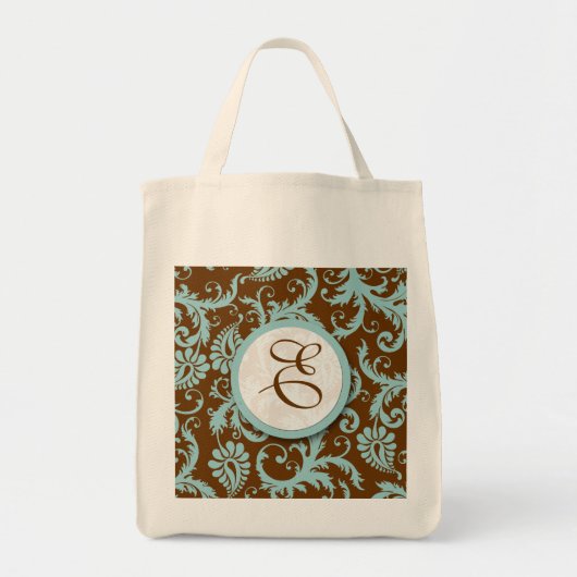 アクアブルーブライドのトートヴィンテージフローラ結婚ズ トートバッグ (正面)