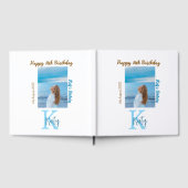 アクアブルーブラウンハッピー16th誕生日の写真名 ゲストブック (全面)