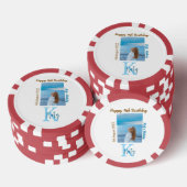 アクアブルーブラウンハッピー16th誕生日の写真名 ポーカーチップ (積み重ね)